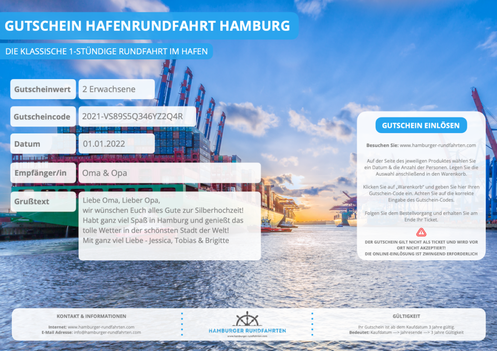 New Template Gutschein Hafenrundfahrt Hamburg