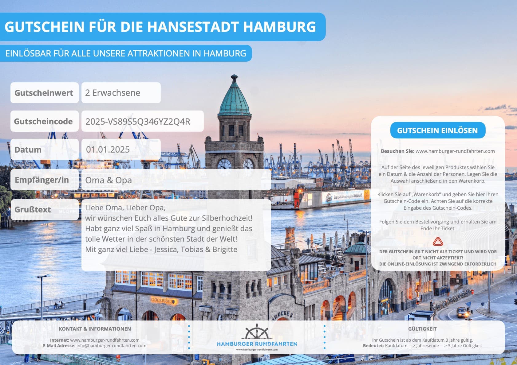Freier Gutschein Hamburg 2025