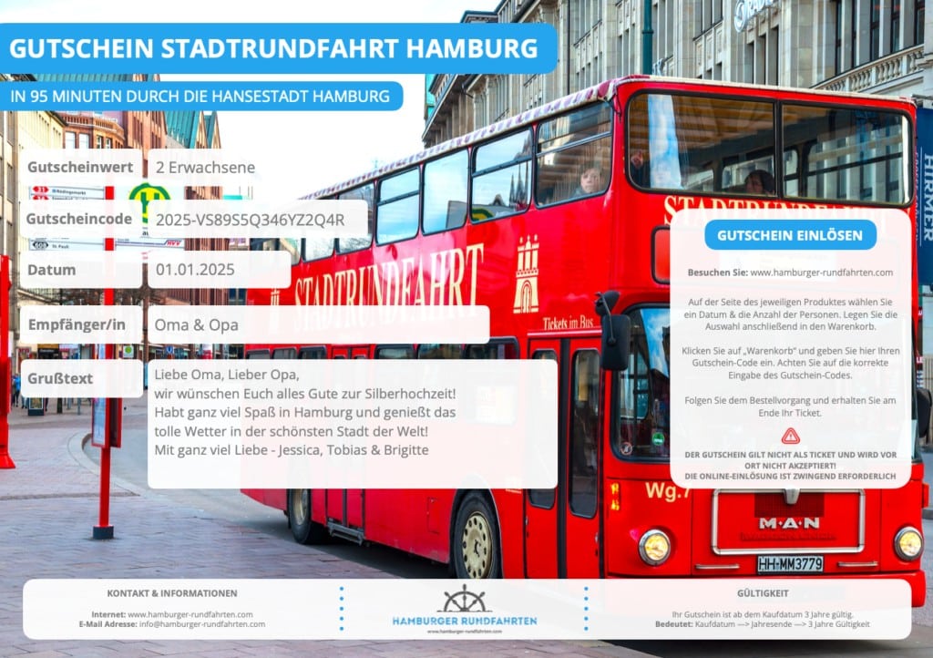 Gutschein STadtrundfahrt Hamburg 2025