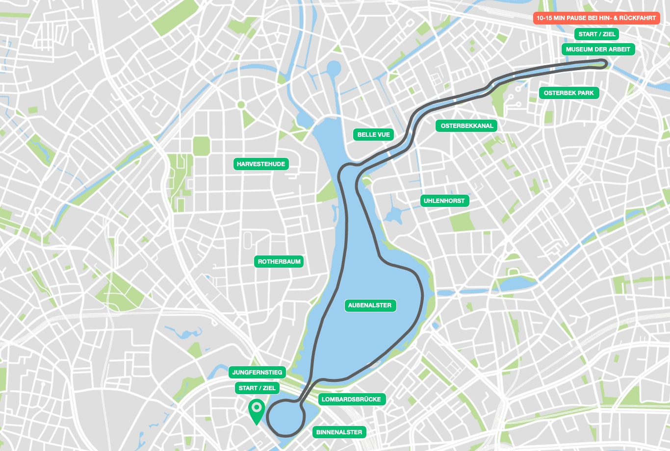 Alster Sonntagsfahrt alle Routen